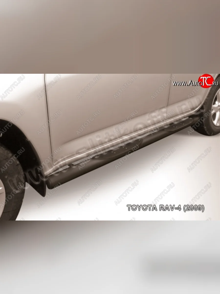 Защита порогов Slitkoff Toyota RAV4 XA30 5 дв. 1-ый рестайлинг (2008-2010) (Цвет: серебристый)  с доставкой в г. Керчь
