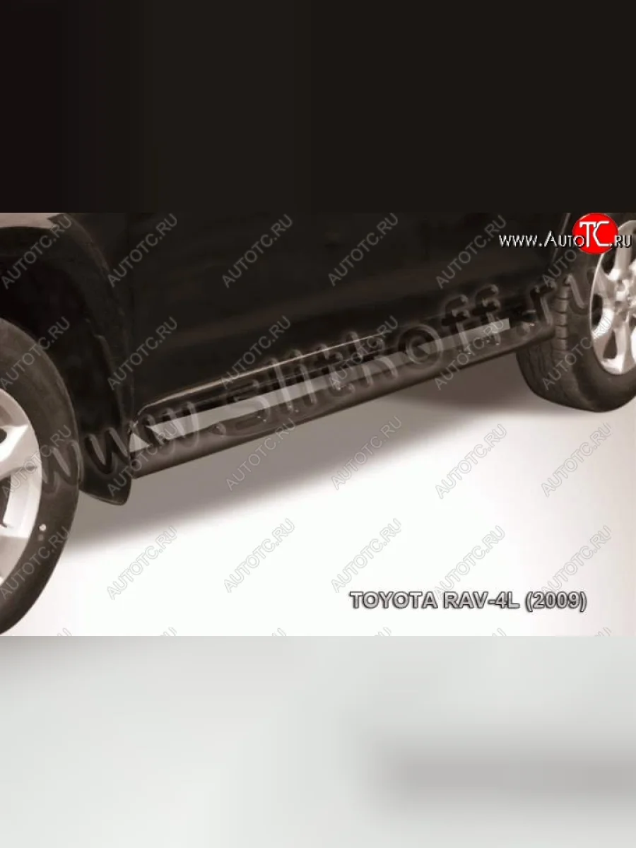 Защита порогов Slitkoff Toyota RAV4 XA30 5 дв. удлиненный 2-ой рестайлинг (2010-2013) (Цвет: серебристый)  в Керчи Республика Крым