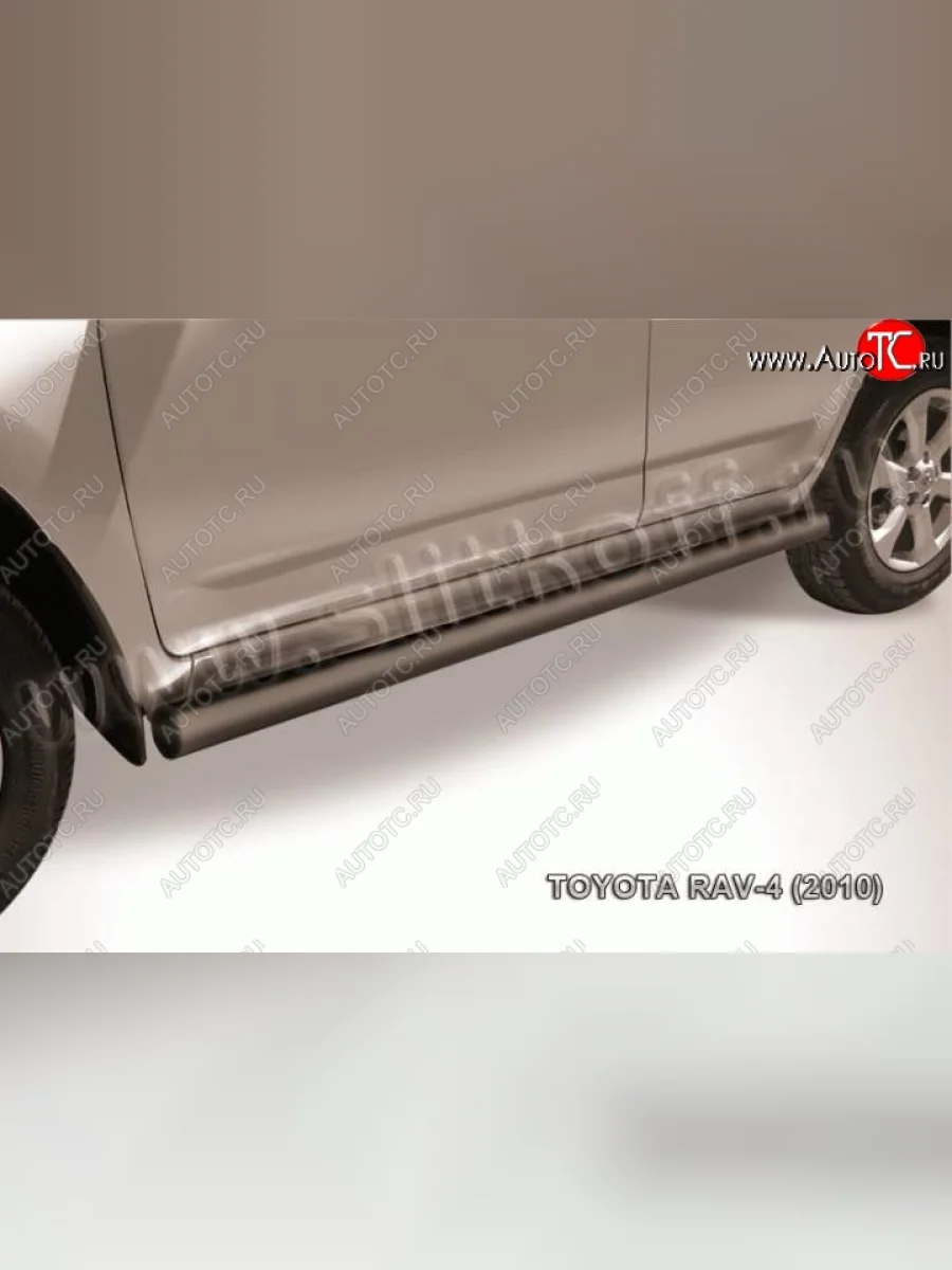 Защита порогов Slitkoff Toyota RAV4 XA30 5 дв. удлиненный 2-ой рестайлинг (2010-2013) (Цвет: серебристый)  с доставкой в г. Керчь