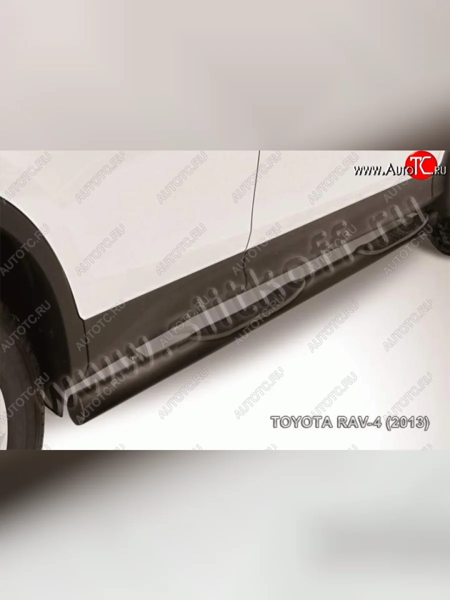 Защита порогов Slitkoff Toyota RAV4 XA40 5 дв. дорестайлинг (2012-2015) (Цвет: серебристый)  в Керчи Республика Крым