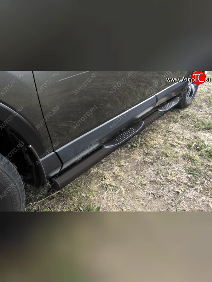 Защита порогов Slitkoff Toyota RAV4 XA40 5 дв. рестайлинг (2015-2019) (Цвет: серебристый)  в Перми Пермском крае