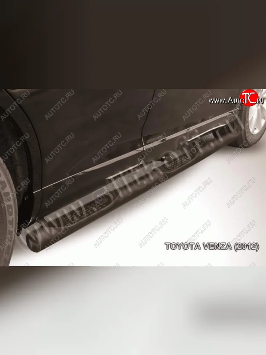 Защита порогов Slitkoff Toyota Venza GV10 рестайлинг (2012-2016) (Цвет: серебристый)  в Керчи Республика Крым
