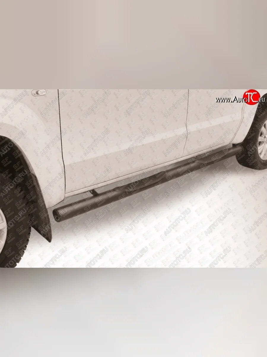 Защита порогов d76 с проступями Volkswagen Amarok дорестайлинг (2009-2016) (Цвет: серебристый)  в Воронеже Воронежской области