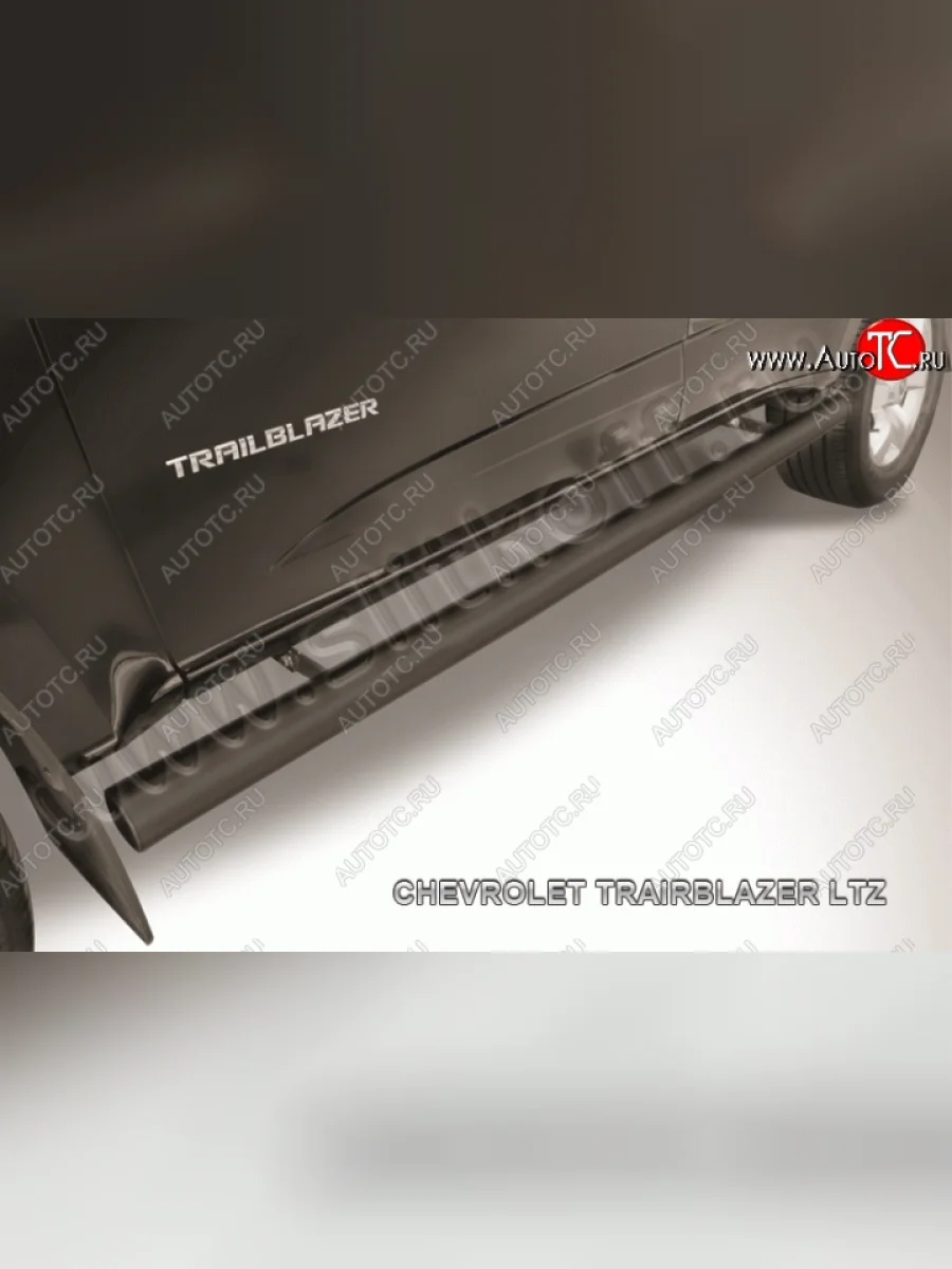 Защита порогов d76 труба Slitkoff  Chevrolet Trailblazer (2012-2016) GM800 (Цвет: серебристый)  в Самаре Самарской области