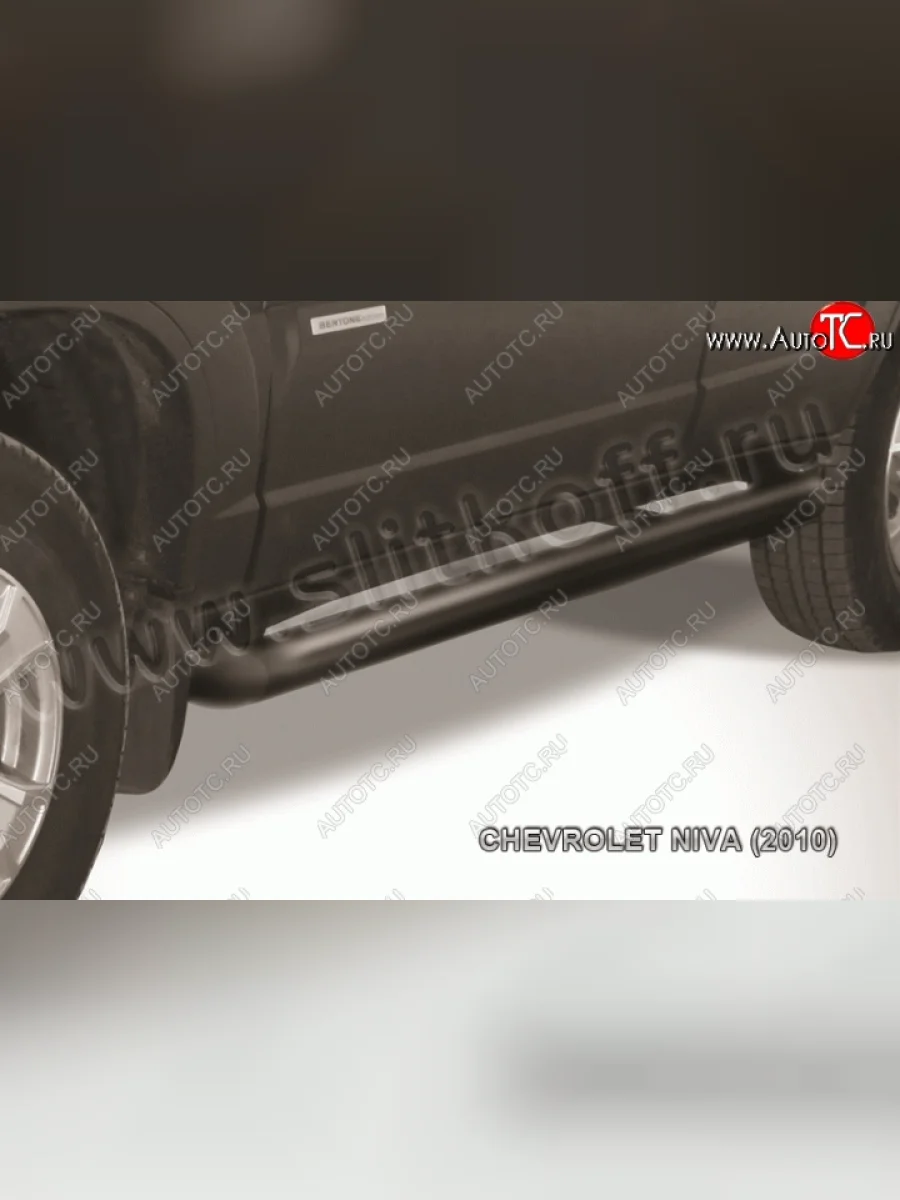 Защита порогов d76 труба Slitkoff Chevrolet Niva 2123 рестайлинг (2009-2020) (Нержавейка, Полированная)  в Самаре Самарской области