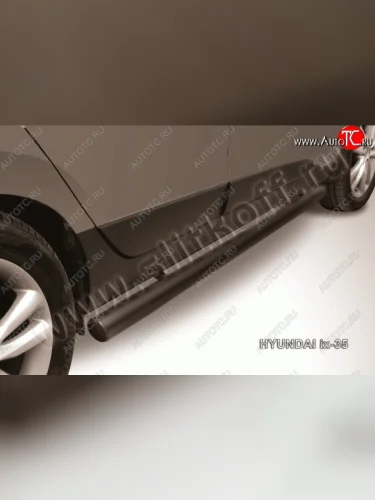 Защита порогов из трубы d76 Slitkoff Hyundai IX35 LM дорестайлинг (2009-2013)