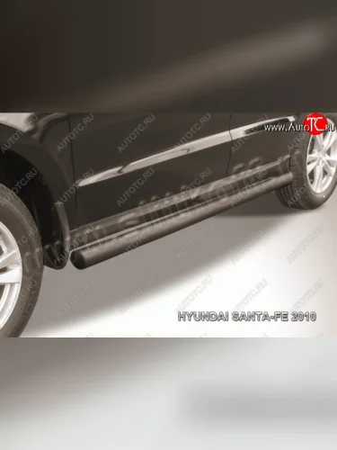 Защита порогов из трубы d76 Slitkoff Hyundai Santa Fe  CM (2009-2012) рестайлинг