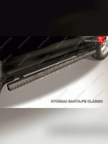 Защита порогов из трубы d76 Slitkoff Hyundai Santa Fe  SM (2000-2012)
