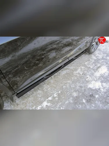 Защита порогов из труб d76 Slitkoff (с проступью) Lexus RX350 AL20 дорестайлинг (2015-2019)