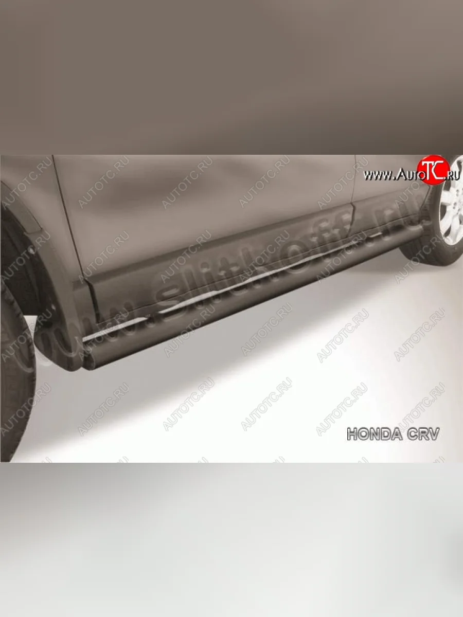 Защита порогов из труб d76 Slitkoff Honda CR-V RE1,RE2,RE3,RE4,RE5,RE7 рестайлинг (2009-2012) (Цвет: серебристый)  в Керчи Республика Крым