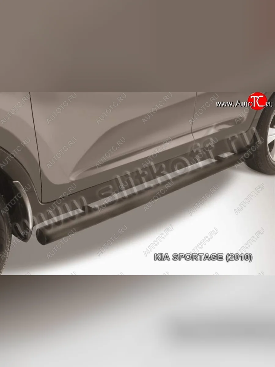 Защита порогов из труб d76 Slitkoff  KIA Sportage (2010-2016) 3 SL (Цвет: серебристый)  в Самаре Самарской области