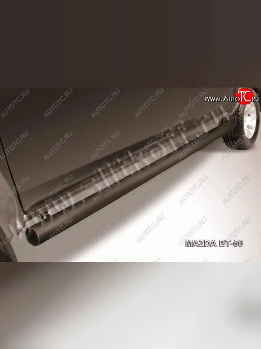Защита порогов Slitkoff  Mazda BT-50 (2011-2015) (Цвет: серебристый)  в Самаре Самарской области