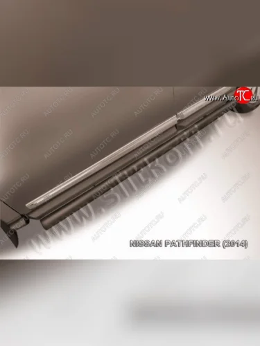 Защита порогов Slitkoff Nissan Pathfinder  R52 (2012-2017) дорестайлинг