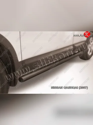 Защита порогов Slitkoff Nissan Qashqai  1 J10 (2007-2010) дорестайлинг