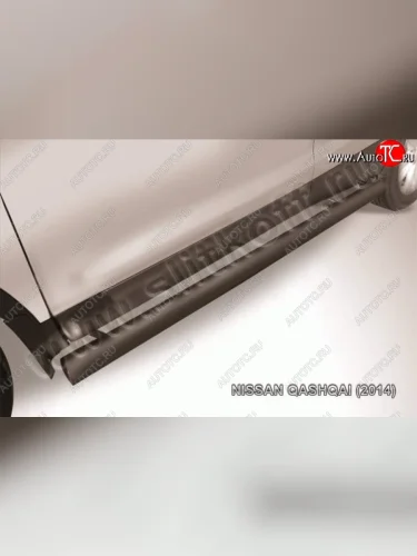 Защита порогов Slitkoff Nissan Qashqai  2 (2013-2019) J11 дорестайлинг