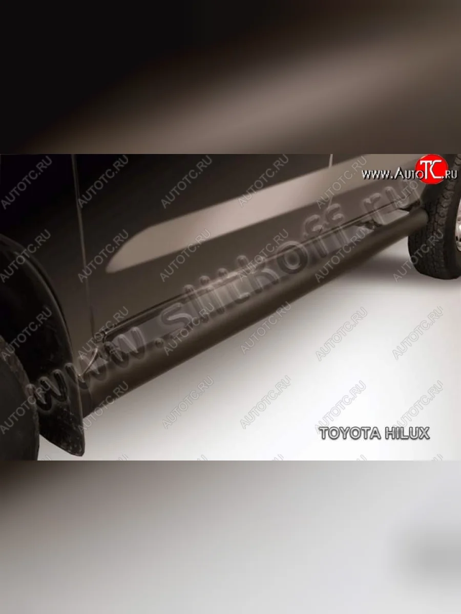 Защита порогов Slitkoff  Toyota Hilux (2011-2016) AN20,AN30 (Цвет: серебристый)  в Самаре Самарской области