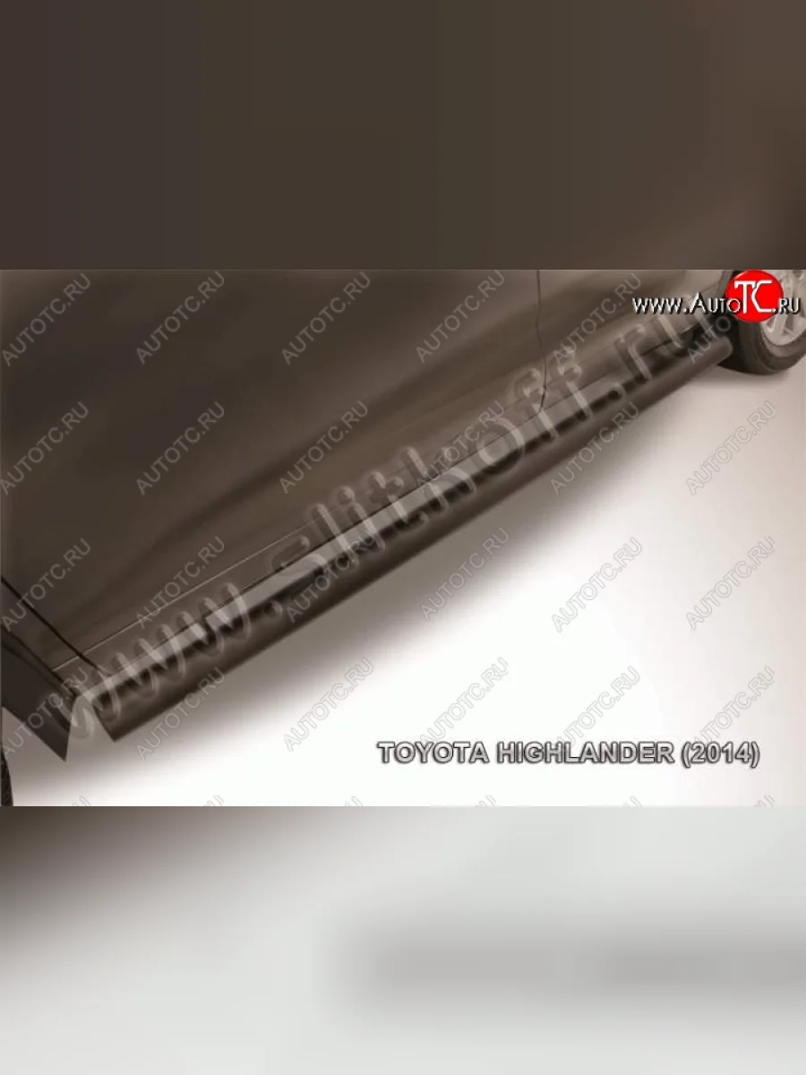 Защита порогов Slitkoff Toyota Highlander XU50 дорестайлинг (2013-2017) (Цвет: серебристый)  в Керчи Республика Крым