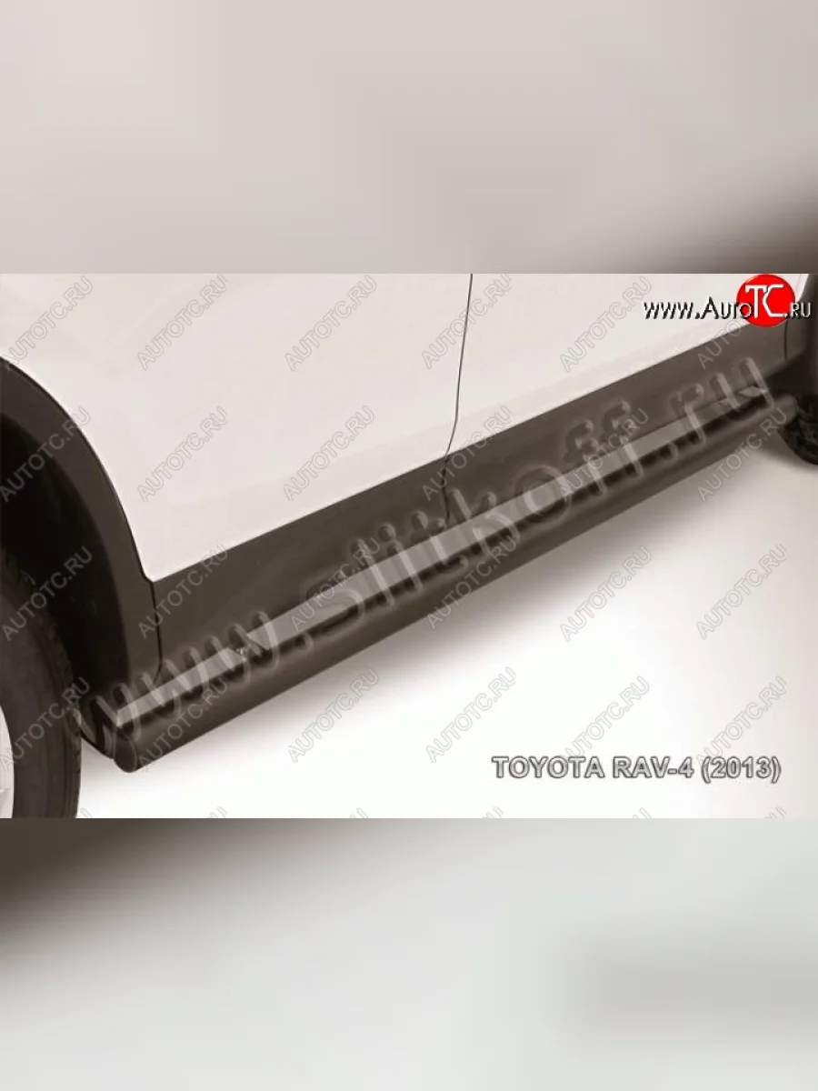 Защита порогов Slitkoff  Toyota RAV4 (2012-2015) XA40 (Цвет: серебристый)  в Самаре Самарской области