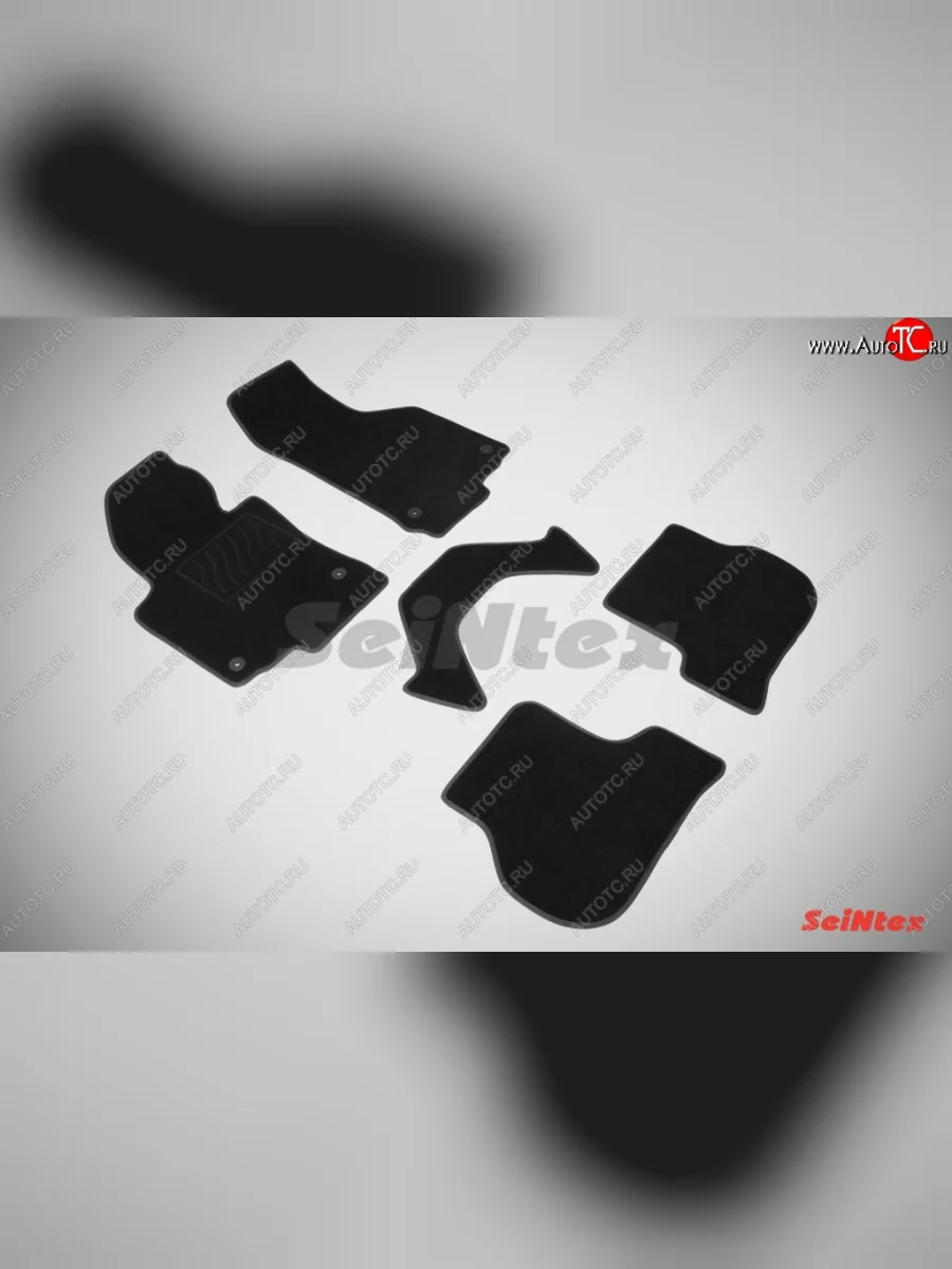 Ворсовые коврики в салон LUX Seintex Skoda Octavia A7 дорестайлинг универсал (2012-2017) (Чёрный)  с доставкой в г. Керчь