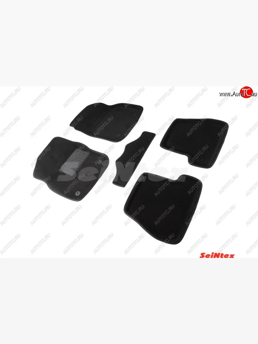 Комплект 3D ковриков в салон (АКПП) Seintex Ford Focus 3 хэтчбэк дорестайлинг (2010-2015) (Чёрный)  с доставкой в г. Керчь