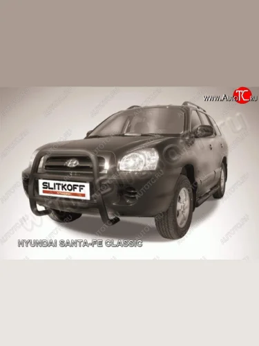 Кенгурятник d57 Slitkoff (высокий) Hyundai Santa Fe  SM (2000-2012)