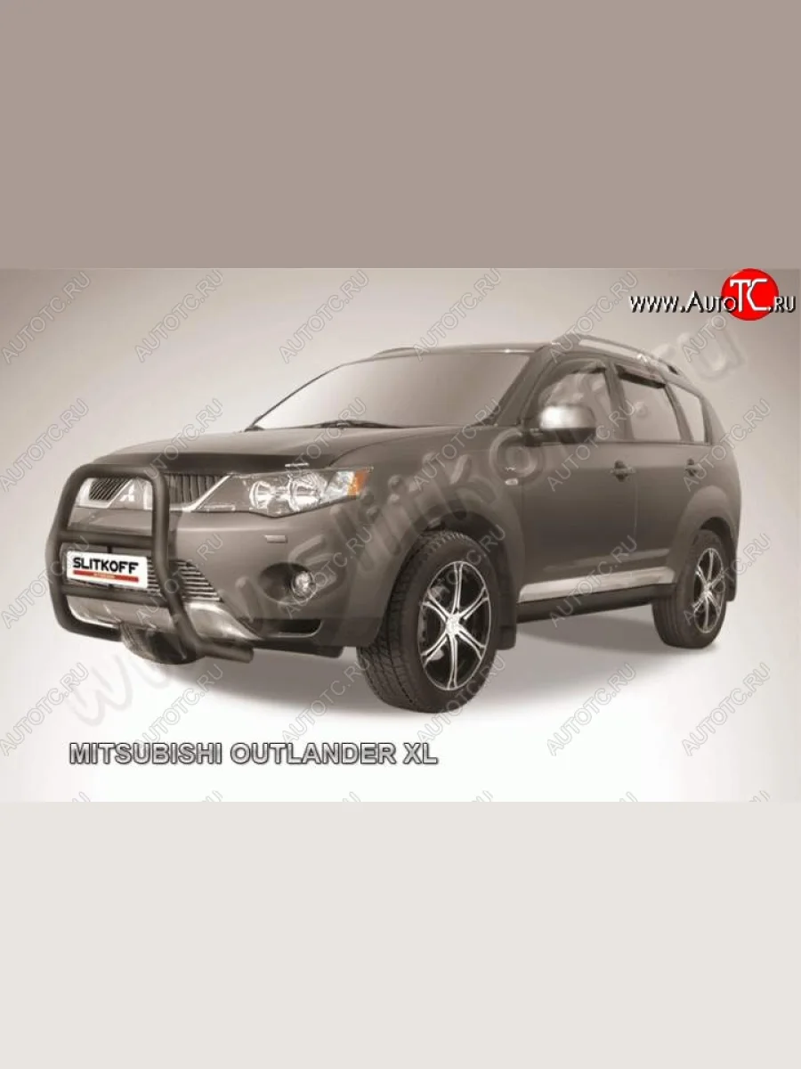Кенгурятник d57 высокий  Mitsubishi Outlander (2005-2009) XL (Цвет: серебристый)  в Самаре Самарской области