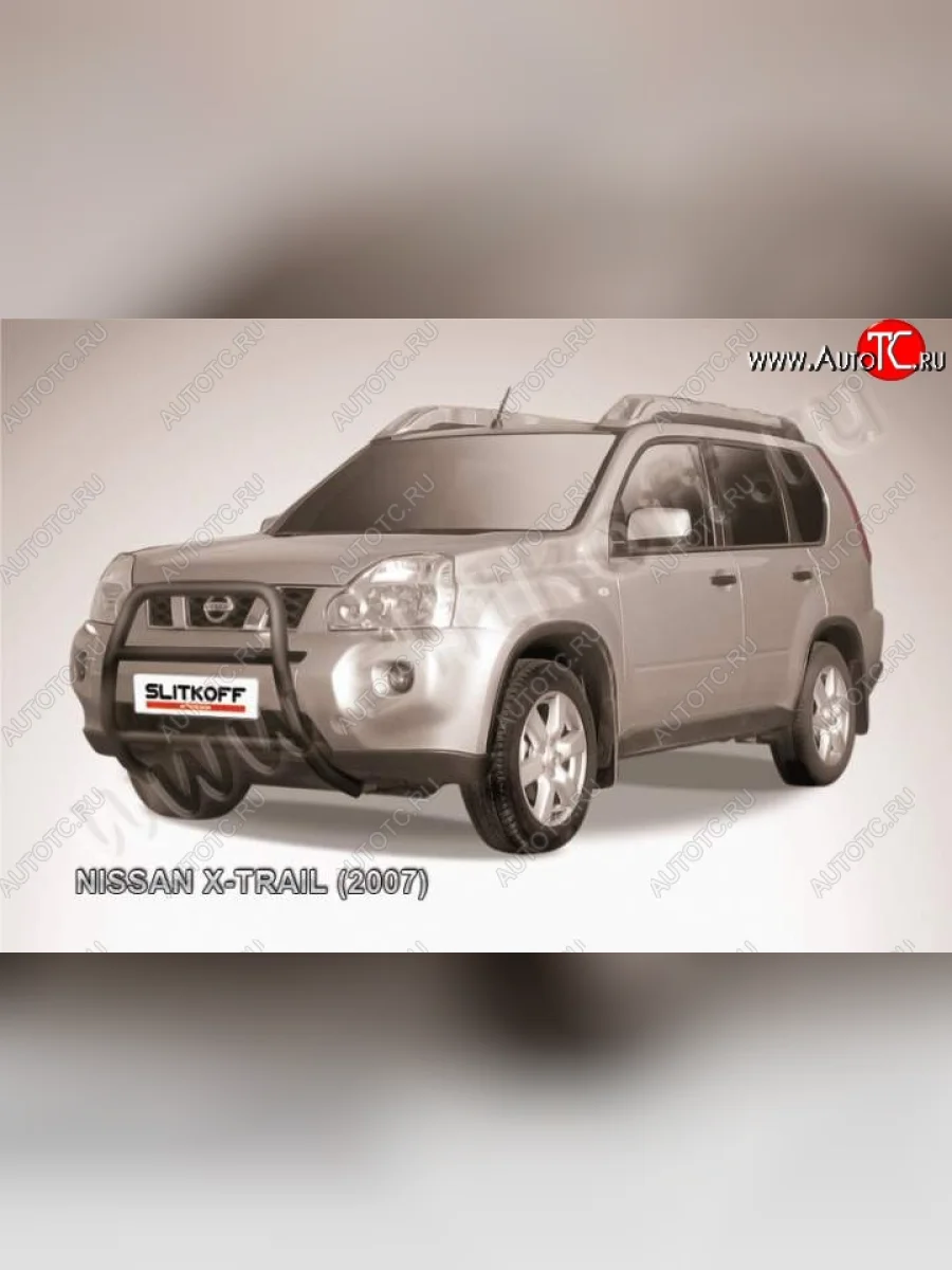 Кенгурятник d57 высокий  Nissan X-trail (2007-2011) 2 T31 (Цвет: серебристый)  в Самаре Самарской области
