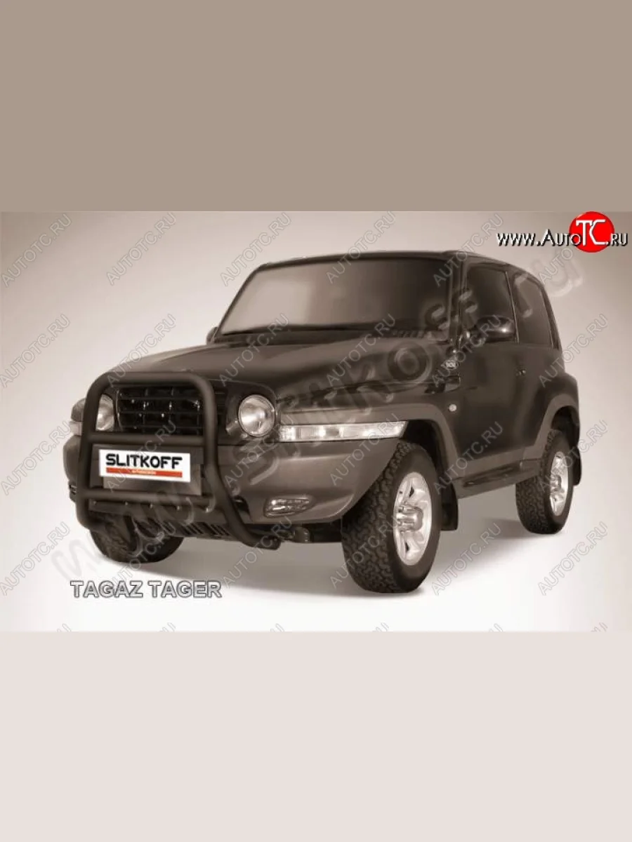 Кенгурятник d57 высокий ТАГАЗ Tager 3d (2008-2012) (Цвет: серебристый)  в Керчи Республика Крым