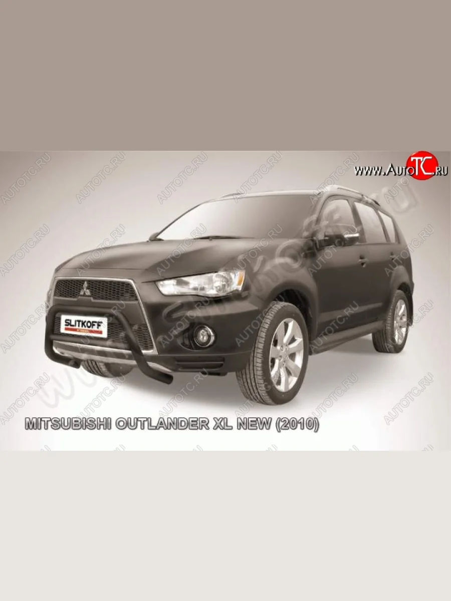 Кенгурятник d57 низкий Mitsubishi Outlander XL (CW)  рестайлинг (2010-2013) (Цвет: серебристый)  в Керчи Республика Крым