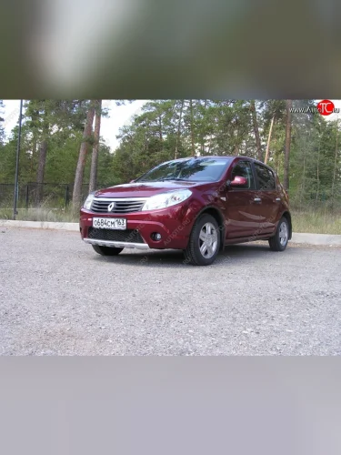 Накладка на передний бампер KART губа Renault Sandero 1 (2009-2014)
