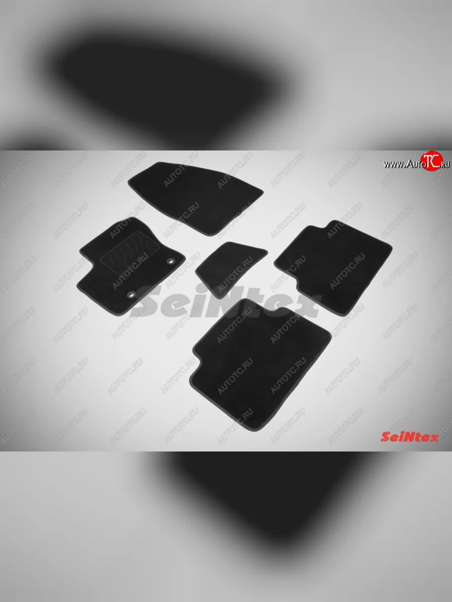 Комплект ворсовых ковриков в салон LUX Seintex Ford C-max Mk1 рестайлинг (2007-2010) (Чёрный)  с доставкой в г. Керчь
