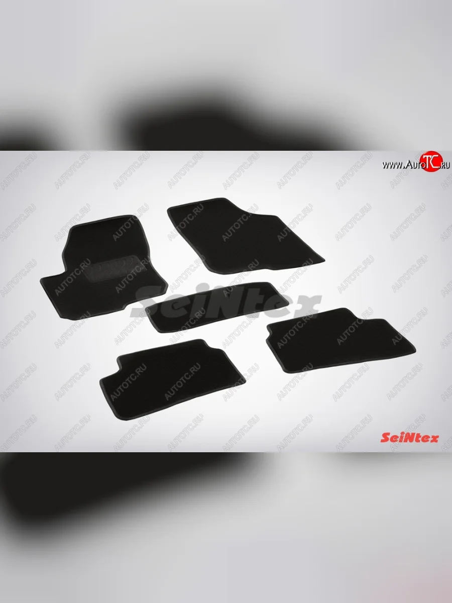 Комплект ворсовых ковриков в салон LUX Seintex KIA Ceed 1 ED рестайлинг, хэтчбэк 5 дв. (2010-2012) (Чёрный)  с доставкой в г. Керчь
