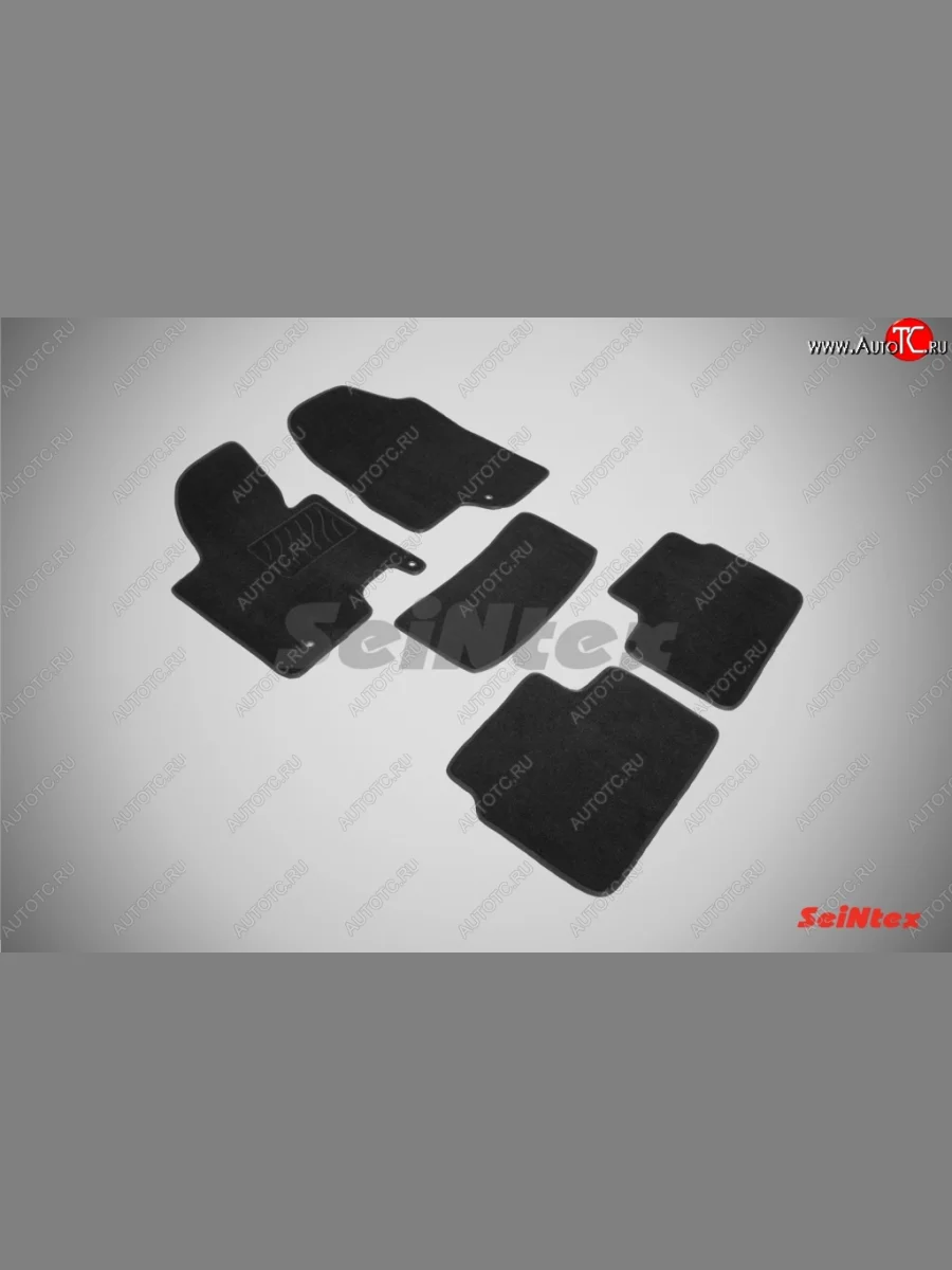 Комплект ворсовых ковриков в салон LUX Seintex KIA Ceed 1 ED рестайлинг, хэтчбэк 5 дв. (2010-2012) (Чёрный)  с доставкой в г. Керчь