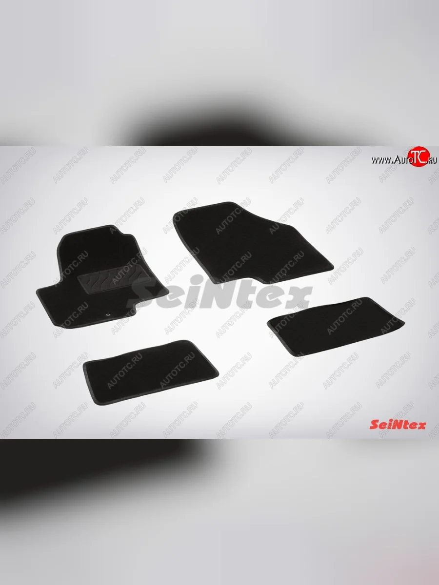 Комплект ворсовых ковриков в салон LUX Seintex KIA Soul AM рестайлинг (2011-2014) (Чёрный)  в Перми Пермском крае