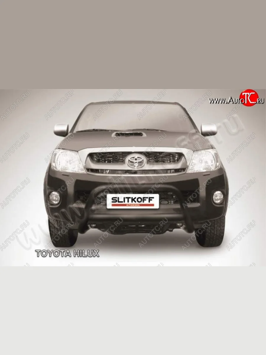 Кенгурятник d57 низкий Slitkoff  Toyota Hilux (2008-2011) AN10,AN20 (Цвет: серебристый)  в Самаре Самарской области