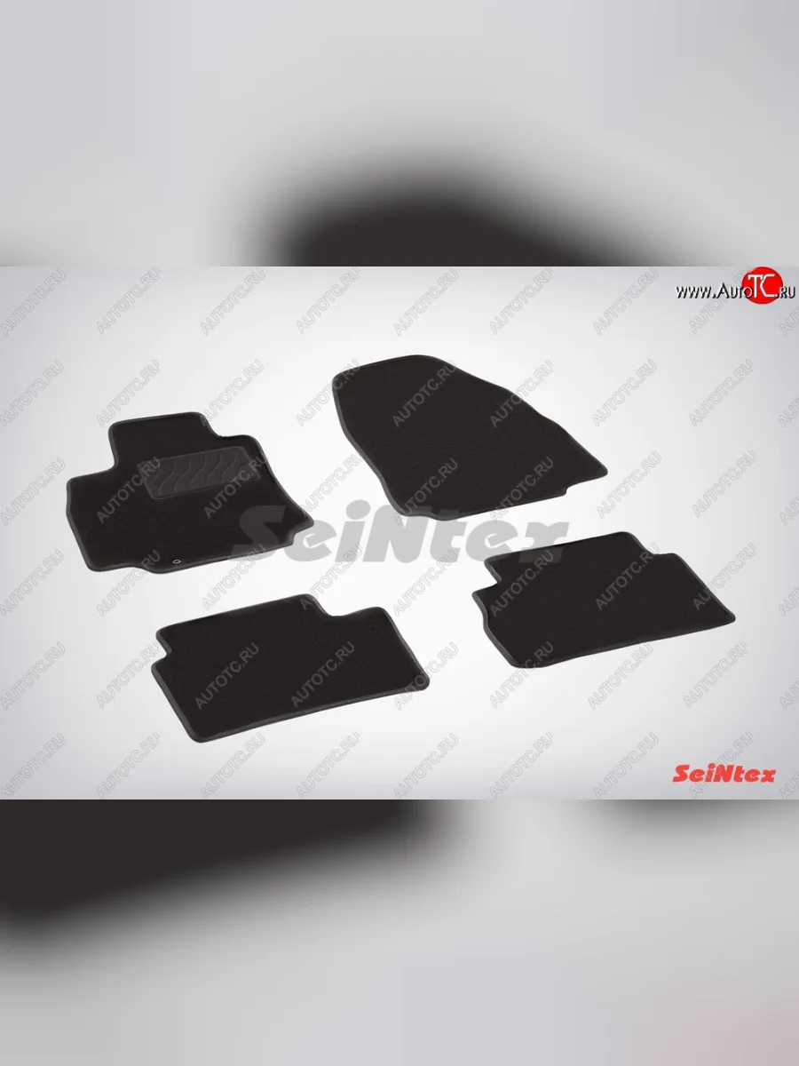 Комплект ворсовых ковриков в салон LUX Seintex Nissan Tiida 2 C12 хэтчбек (2011-2019) (Чёрный)  в Самаре Самарской области