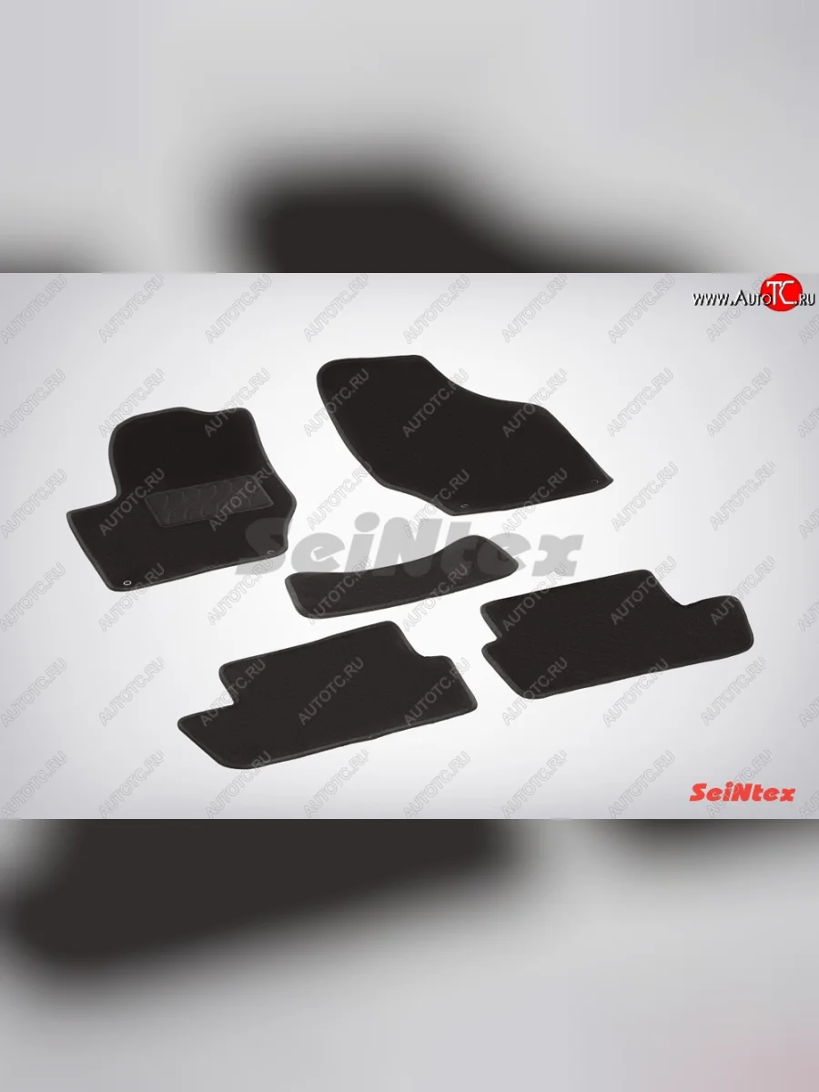 Комплект ворсовых ковриков в салон LUX Seintex Peugeot 308 T7 хэтчбек 5 дв. дорестайлинг (2007-2011) (Чёрный)  в Керчи Республика Крым