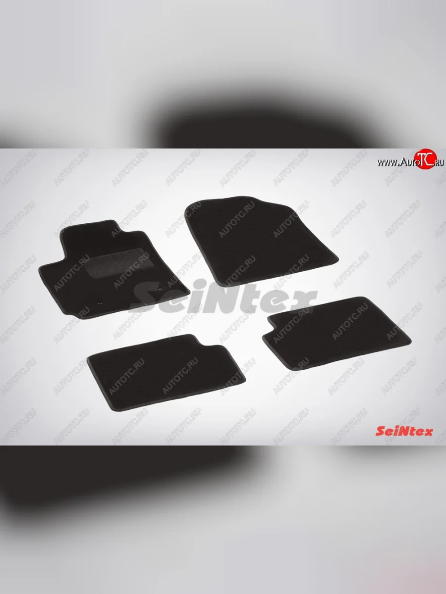 Комплект ворсовых ковриков в салон LUX Seintex Toyota Corolla E120 седан дорестайлинг (2000-2004) (Чёрный)  в Керчи Республика Крым