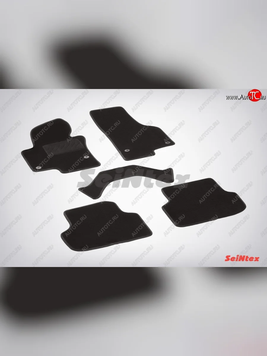 Комплект ворсовых ковриков в салон LUX Seintex Volkswagen Jetta A6 седан дорестайлинг (2011-2015) (Чёрный)  в Самаре Самарской области