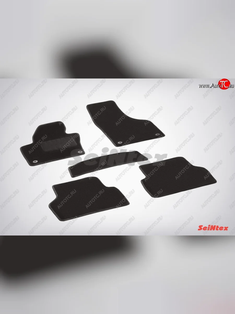 Комплект ворсовых ковриков в салон LUX Seintex Volkswagen Tiguan NF дорестайлинг (2006-2011) (Чёрный)  в Керчи Республика Крым