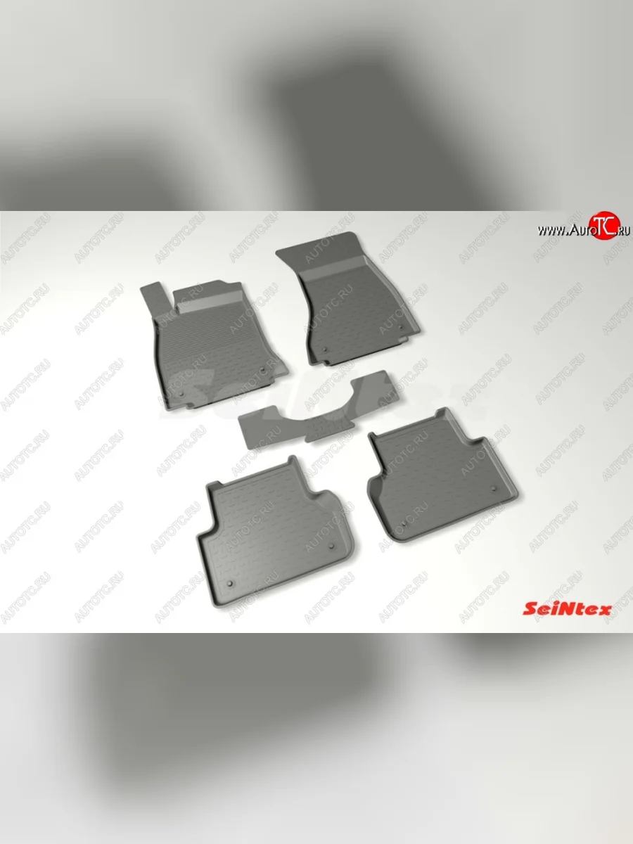 Износостойкие резиновые коврики в салон с высоким бортом Seintex Audi A4 B9 дорестайлинг,седан (2016-2020)  в Керчи Республика Крым