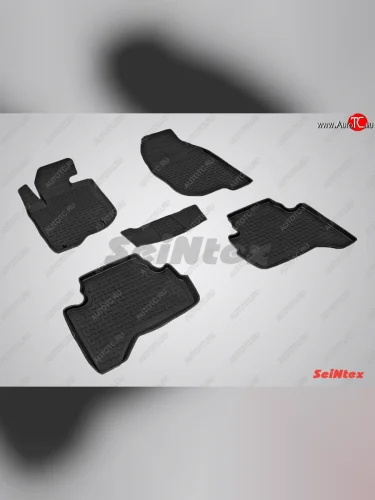 Износостойкие резиновые коврики в салон с высоким бортом Seintex Mitsubishi L200 ( 4,  5 KK,KL) (2006-2022)  дорестайлинг, рестайлинг