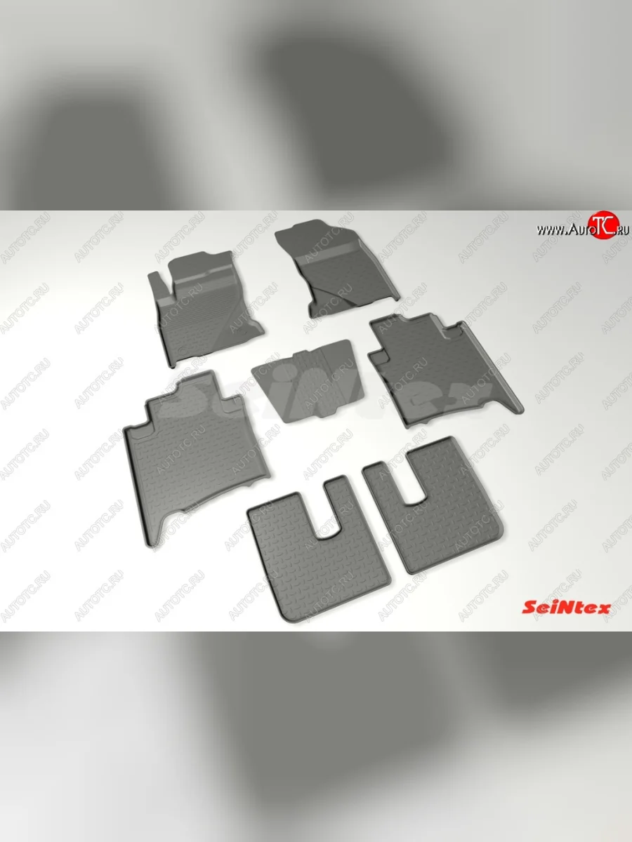 Износостойкие резиновые коврики в салон с высоким бортом Seintex Toyota Fortuner AN160 рестайлинг (2020-2025)  в Самаре Самарской области