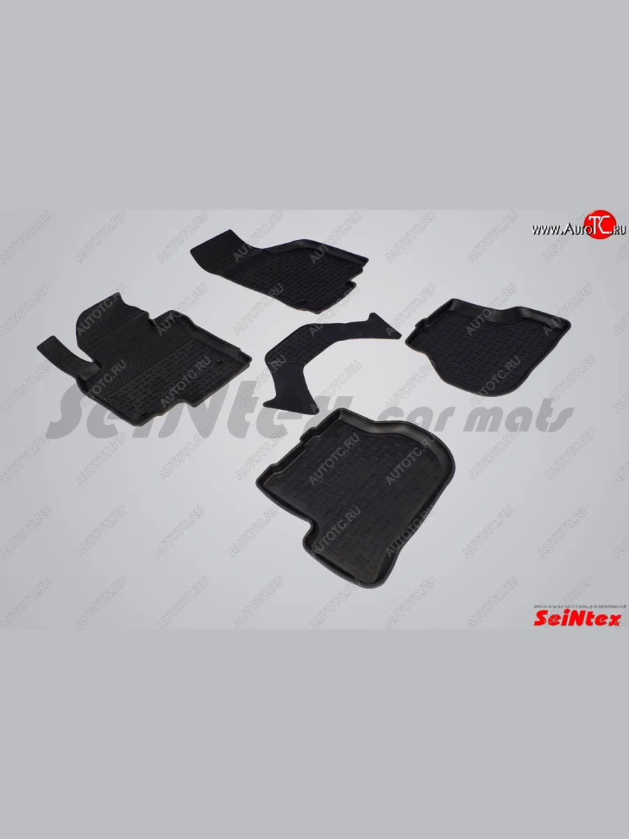 Износостойкие резиновые коврики в салон с высоким бортом Seintex Volkswagen Golf 5 Mk5 хэтчбэк 5 дв. (2003-2009)  в Самаре Самарской области