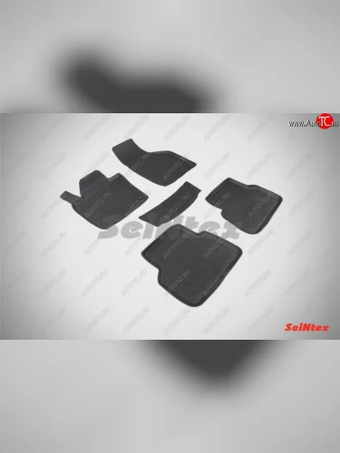 Износостойкие резиновые коврики в салон с высоким бортом Seintex Volkswagen Tiguan NF рестайлинг (2011-2017)