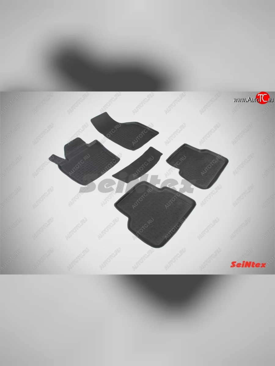 Износостойкие резиновые коврики в салон с высоким бортом Seintex Volkswagen Tiguan NF дорестайлинг (2006-2011)  в Перми Пермском крае