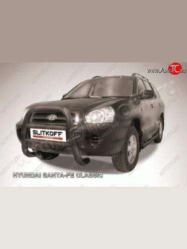 Кенгурятник d76 Slitkoff (высокий) Hyundai Santa Fe  SM (2000-2012)