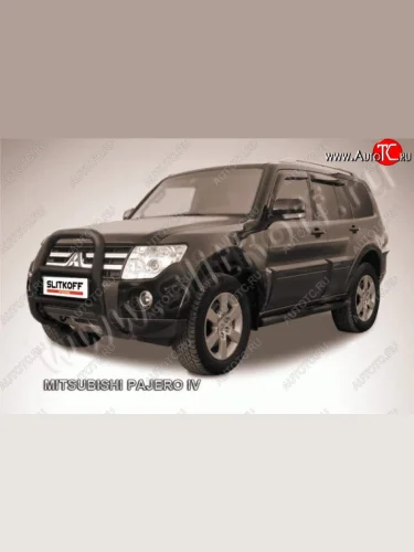 Кенгурятник d76 высокий Mitsubishi Pajero ( 4 V90,  4 V80) (2006-2015) дорестайлинг, 1-ый рестайлинг, 3 дв. 1-ый рестайлинг