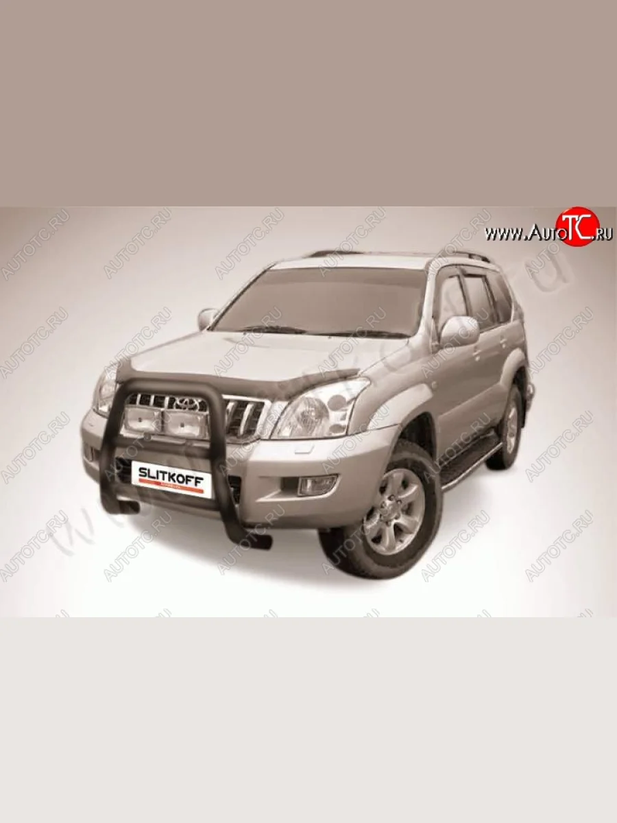Кенгурятник d76 высокий  Toyota Land Cruiser Prado (2002-2009) J120 (Цвет: серебристый)  в Самаре Самарской области