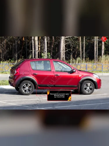 Накладки на колёсные арки RA (комплект на 4 колеса) (Поверхность шагрень) Renault Sandero Stepway  1 (2010-2014)